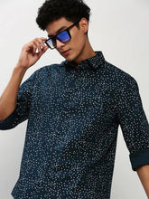 Men Teal Printed Casual Casual Shirts-YAYIN-1579-Teal